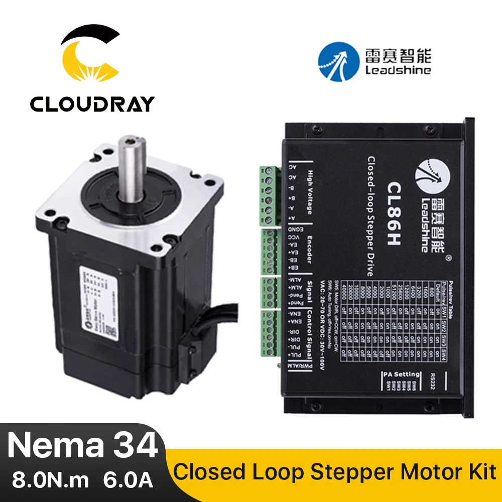 Шаговый двигатель Leadshine Nema 34 8 0n. m с кодировщиком CL86H замкнутым циклом драйвер