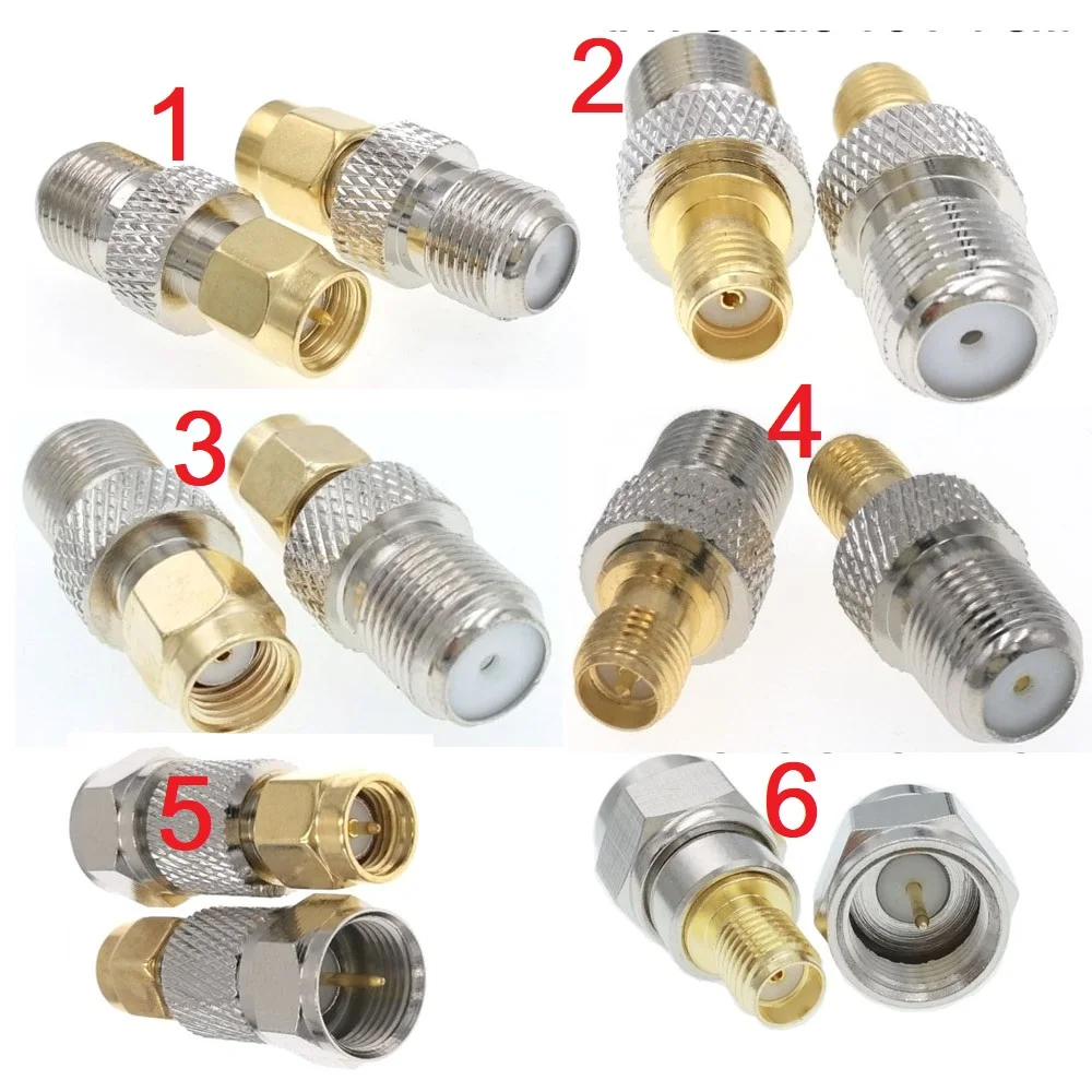 Gold SMA Male To F Female F Connector To SMA RF Connector Adapter 1pc