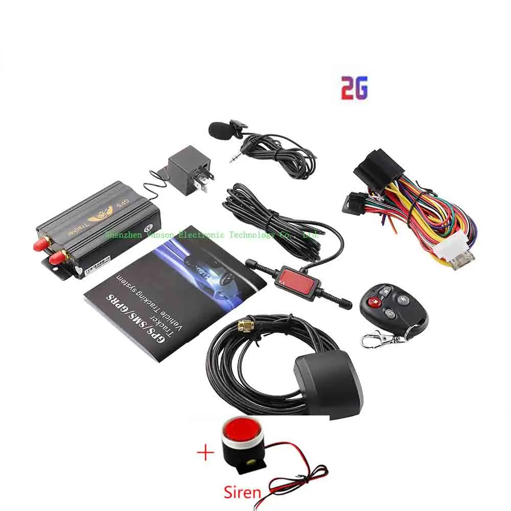 2G siren no box 3g COBAN gps 103B GSM/GPRS/gps Авто Автомобиль TK103B трекер устройство слежения с дистанционным управлением Противоугонная Автомобильная сигнализация - Цвет: 2G siren no box
