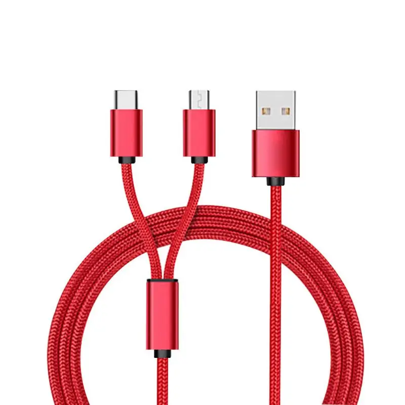 2в1 Универсальный Micro usb type C зарядный кабель провод для Samsung Oneplus Xiaomi Huawei ZTE sony htc Android мобильный телефон планшет