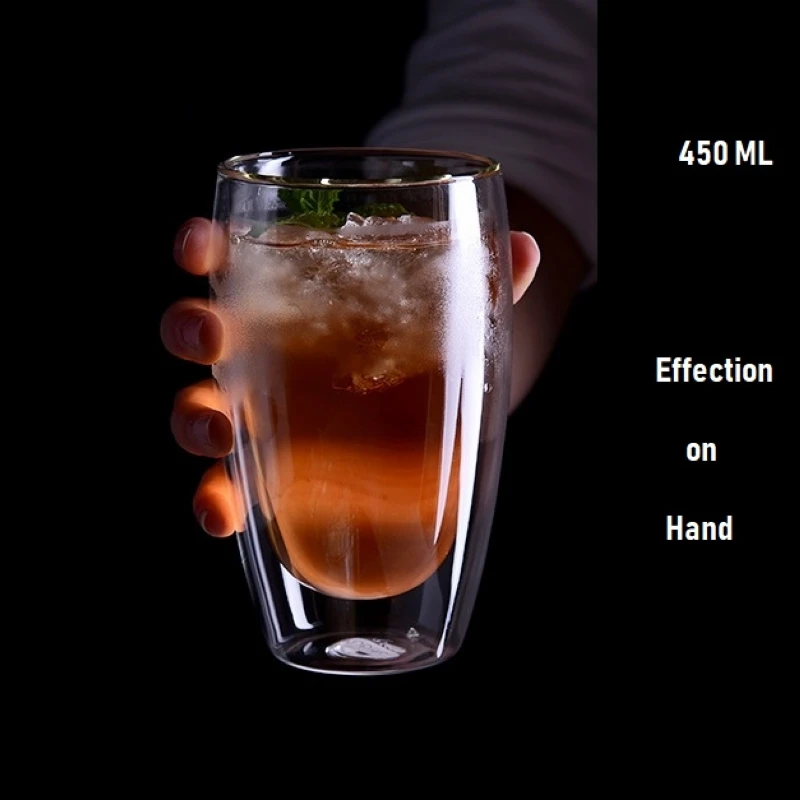350/450 мл с двойными стенками чашки для молока кофе хорошее холодной воды пива Чай