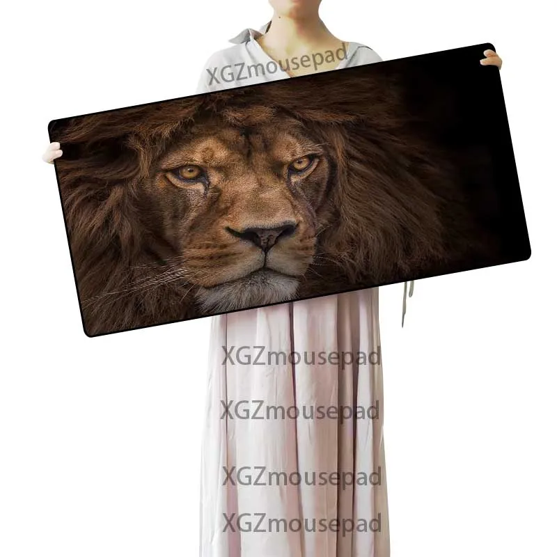 Большой игровой коврик для мыши XGZ с черными застежками животные свирепый лев HD