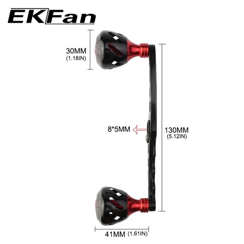 EKFan 8*5 мм Рыболовная катушка с отверстием и ручкой 130 из алюминиевого сплава