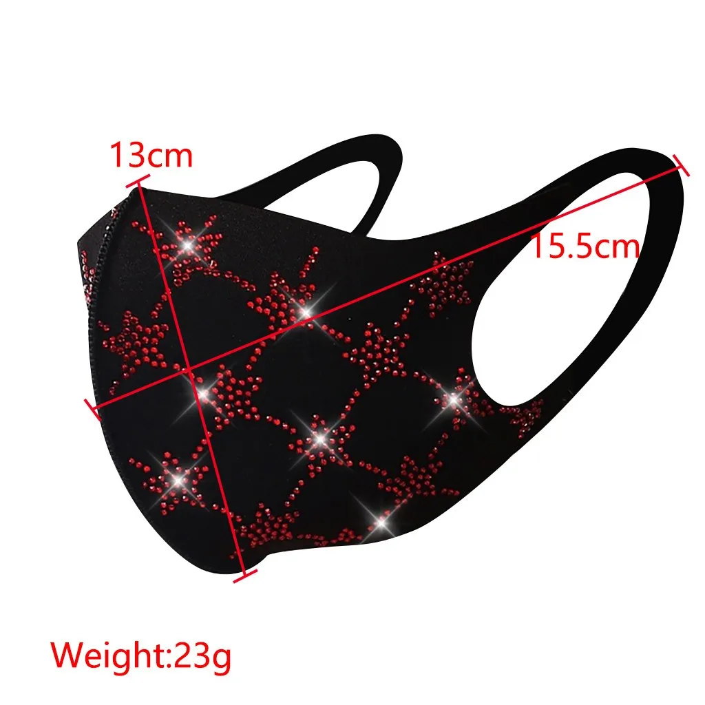 

Summer New Fashion Unisex Color Rhinestone Masks Washable And Reusable Masks Outdoor Safety Windproof Protective Mouth Mask L805