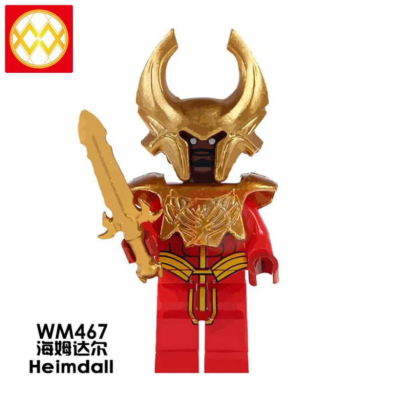 WM467heimdallr Фильм Тор Ragnarok Odin Loki Hela Валькирия битва лошадь Frigga Hemidall Джейн Фостер Халк Sif строительные блоки кирпичная игрушка малыш - Цвет: WM467heimdallr