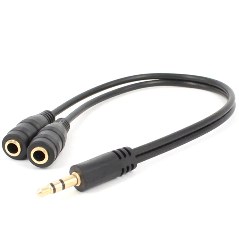 

2Pcs 3.5Mm Audio Splitter Y Cable Headphone Adapter 1 Male Jack To 2 Dual Femal