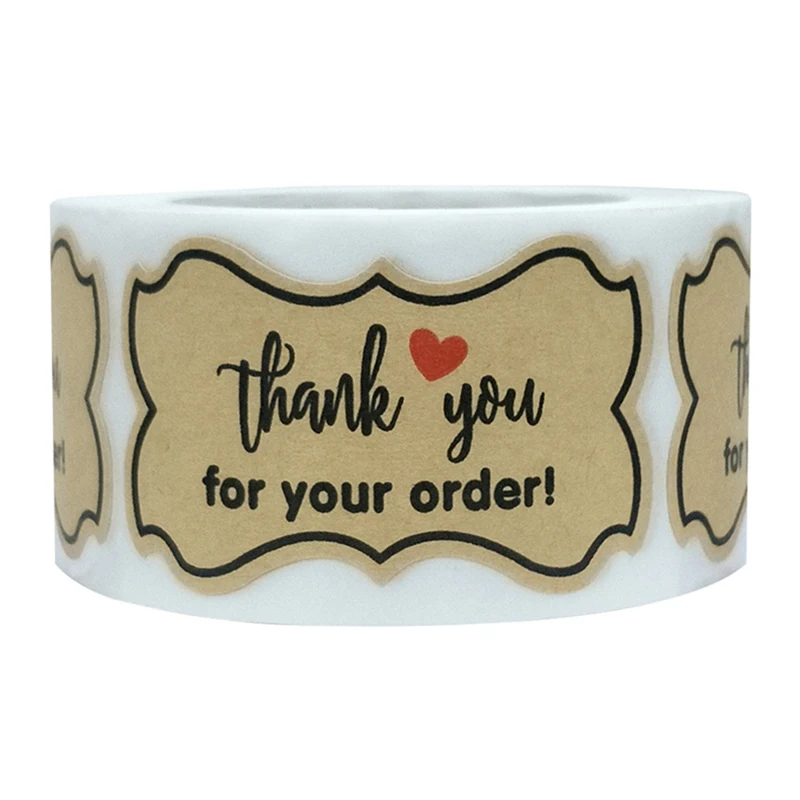 

250 Pcs/roll Thank You for Your Order Stickers Handmade Baking Packaging Seal Labels Greeting Cards,Flower Bouquets,Gift Wraps