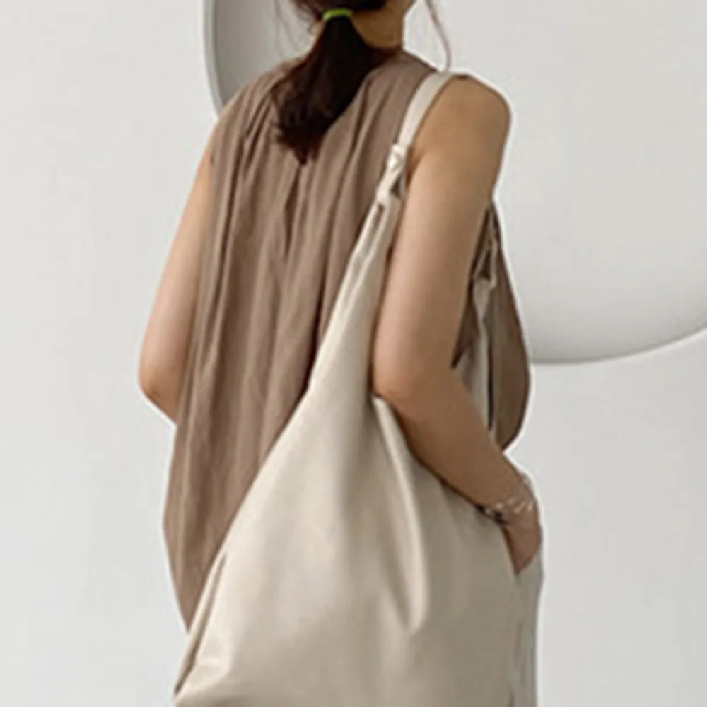 

Blouse Women's 2021 Summer Style Korean Style Mature Loose Fashion Sleeveless Pullover Shirt Top Female Solid Color Shirt