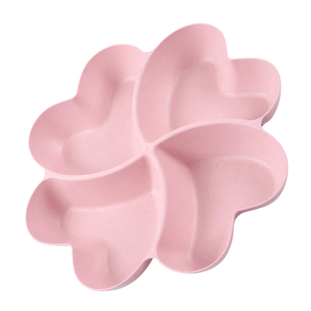 

1pc Multi-grid Fruit Plate Wheat Straw Compartment Snack Plate Food Service Dish