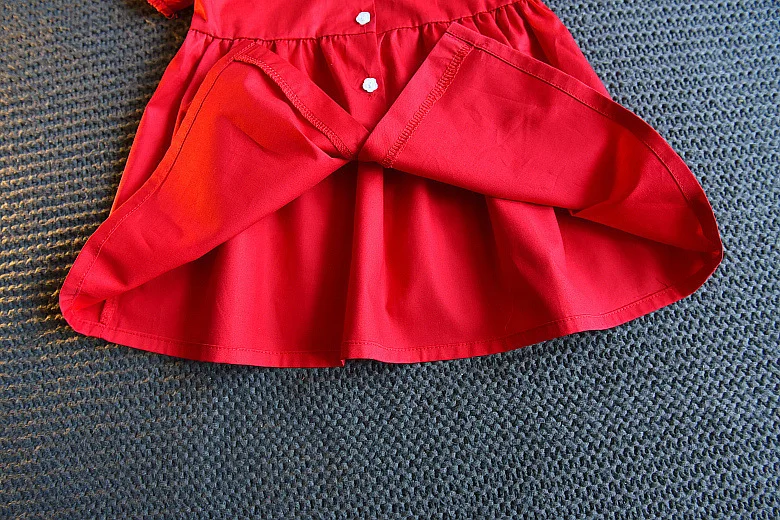 

Baby Girls Dresses Summer Kids Short Sleeve Lovely Cherries Ruffles Dress Summer Children Toddles Princess Clothes For Kids 2-7t