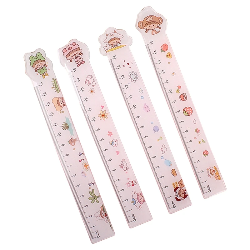 

Practical Plastic Clear Ruler Novelty Item Stationery Office School Supplies 6''