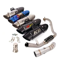 slip on motorcycle front mid link pipe and 51mm muffler stainless steel exhaust system for benelli leoncino 250 trk251