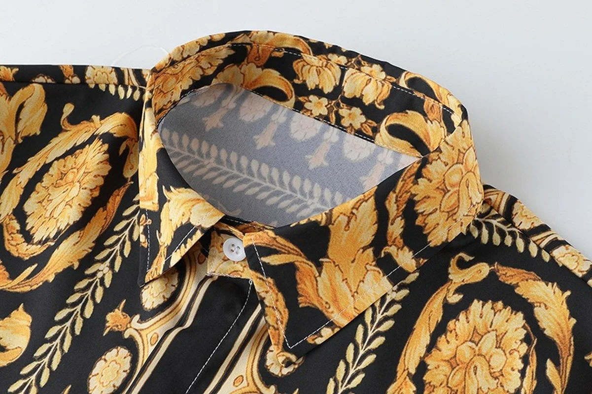 Luxury Royal Shirt Men 2021 Brand Long Sleeve Mens Dress Shirts Baroque Floral Print Shirt Men Party Formal Shirt Camisas Hombre