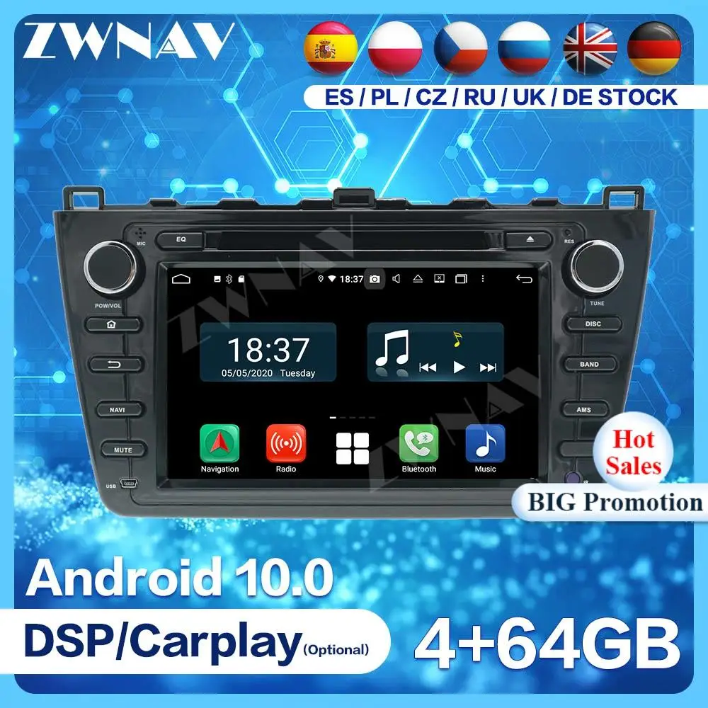 

GPS-навигатор с Android-экраном для Mazda 6 Atenza 2008, 2009, 2010, 2011, 2012, аудиоприемник, автомобильный стерео Мультимедийный Плеер, головное устройство
