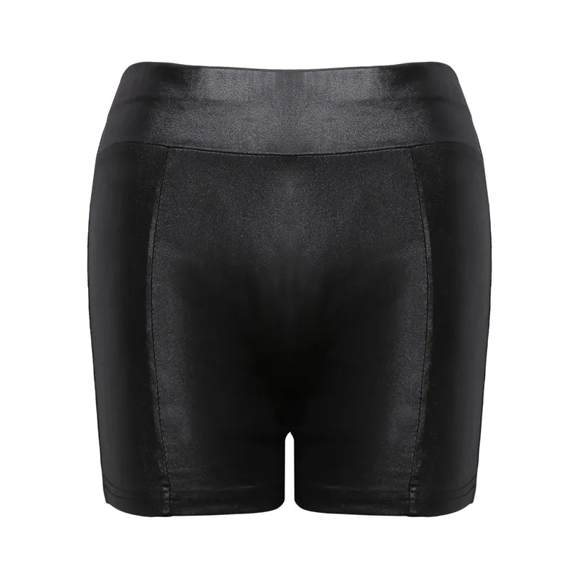 

Summer Women Casual Mini Shorts 2020 Fashion Sexy Party Women Shorts Black Breathable PU Leather Shorts