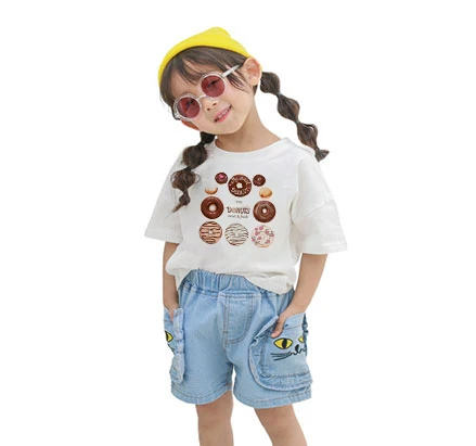 Новая летняя одежда для маленьких мальчиков модная с мороженым пончиком милая
