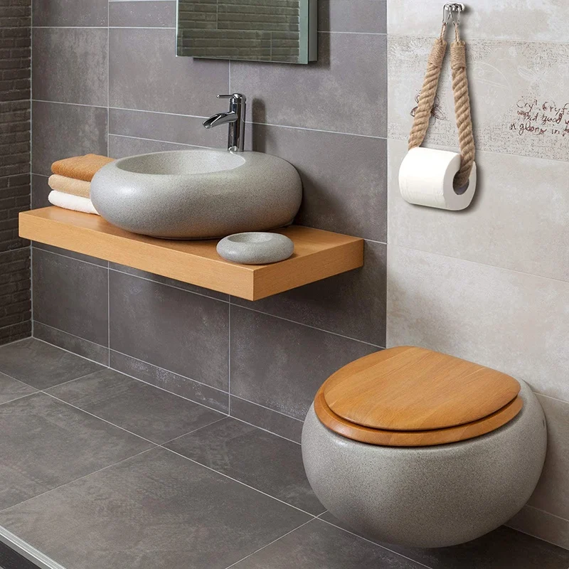 

3 Pcs of Toilet Paper Holder, Bath Towel, Rope Loop, Paper Towel Roll Storage Rack, HNA Theme Bathroom Home Decoration
