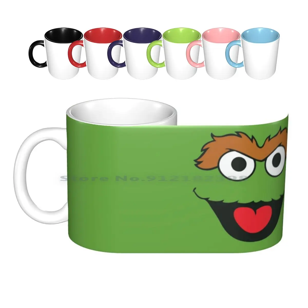 

Oscar Da Grouch Ceramic Mugs Coffee Cups Milk Tea Mug Oscar Grouch Bin Street Cartoon Puppet Trash Stinky Angry Cool Popular