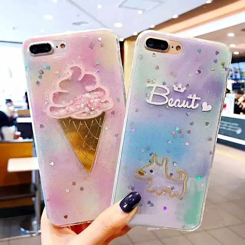 Шикарный чехол для телефона с мороженым iPhone 11 pro max 6 6S 7 8 Plus X XS XR MAX мультяшная милая