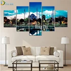 Алмазная живопись 5D, 5 шт., символ синей мечети из Стамбула, алмазная вышивка, квадратная круглая дрель, многопанельная мозаичная картина