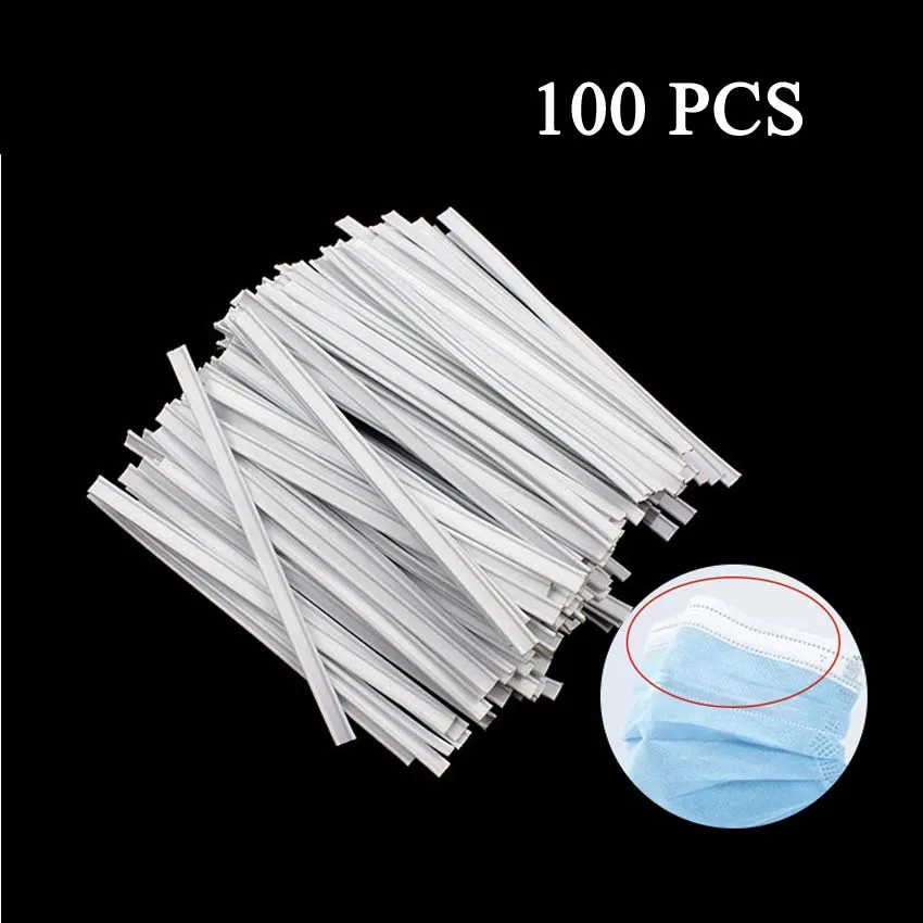 

100PCS Mask DIY Nose Wire Nose Clip Bridge 3mmSingle core/5mm dual core Aluminum Bar Strip Trimming Crafts Making Accessories