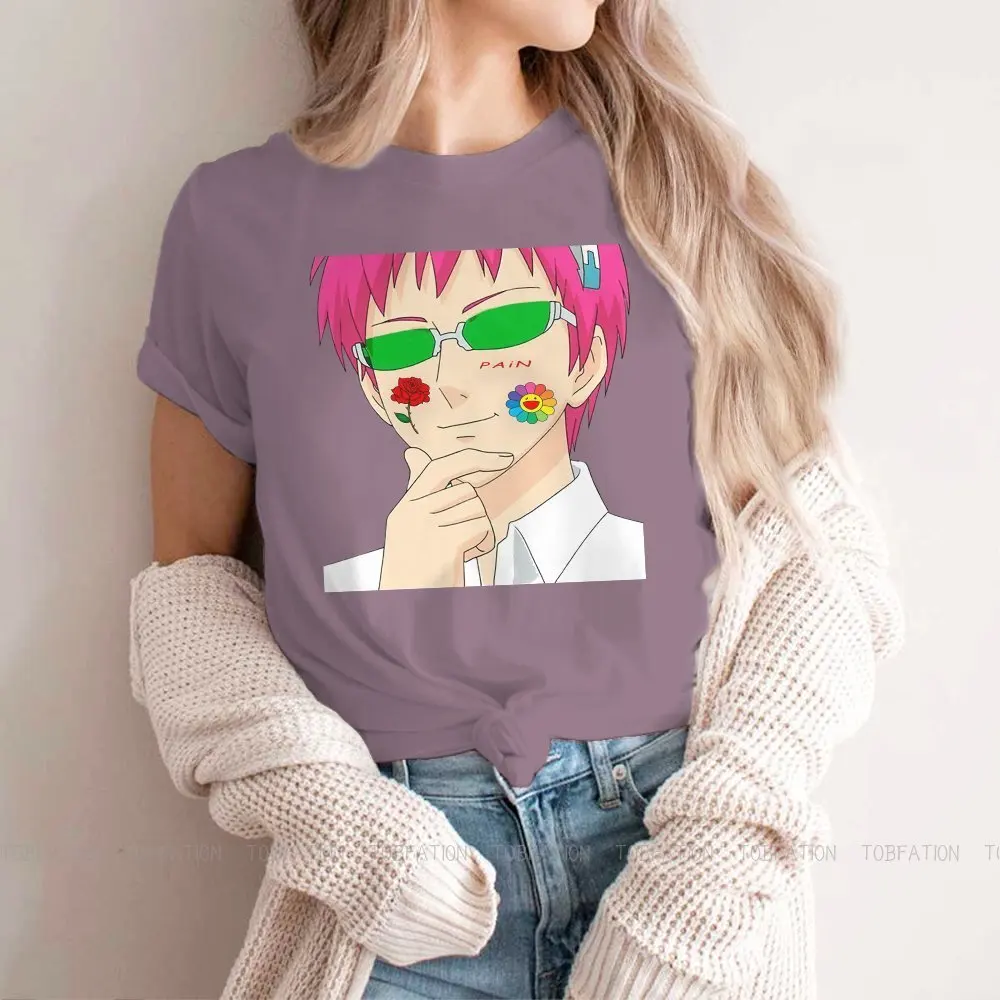 

Saiki K With Face Tattoos TShirts Saiki Kusuo No Psi Nan Manga Psychokinesis ACG Woman 5XL Harajuku Streetwear T Shirt O Neck