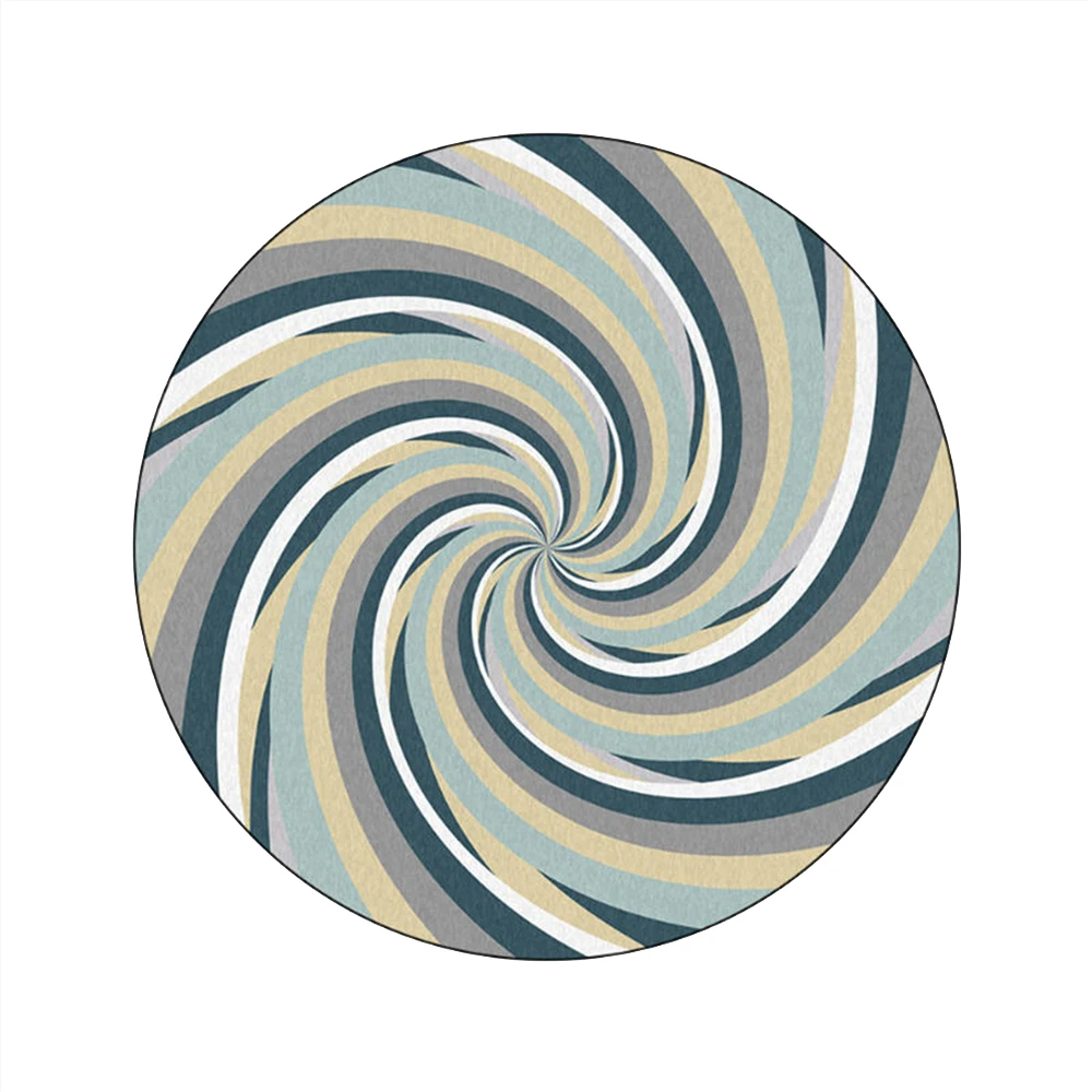 Модный 2020 ковер для спальни желтый серый круглый с вихревым узором ковры