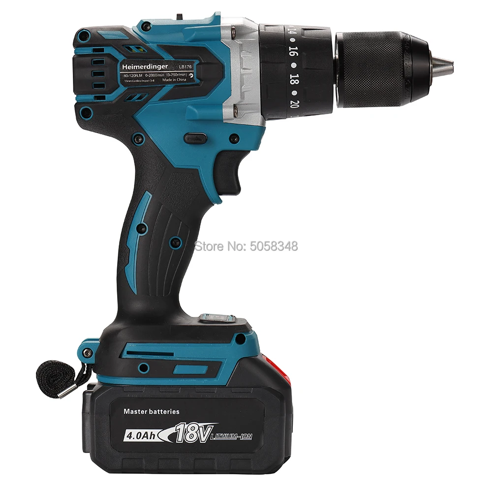 18 В аккумуляторная ударная дрель 13 мм бесщеточная Ударная в с двумя