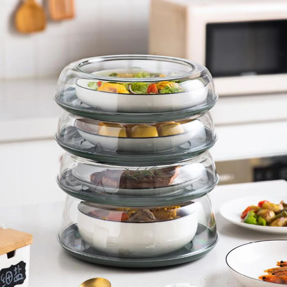 

1pc Transparent Food Tent Stackable Heat Preservation Dish Cover