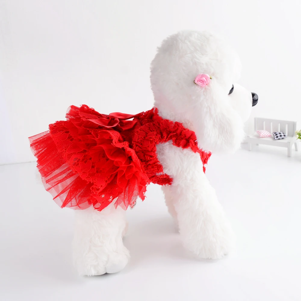 Кружевное платье для домашних животных одежда маленьких собак принцессы с