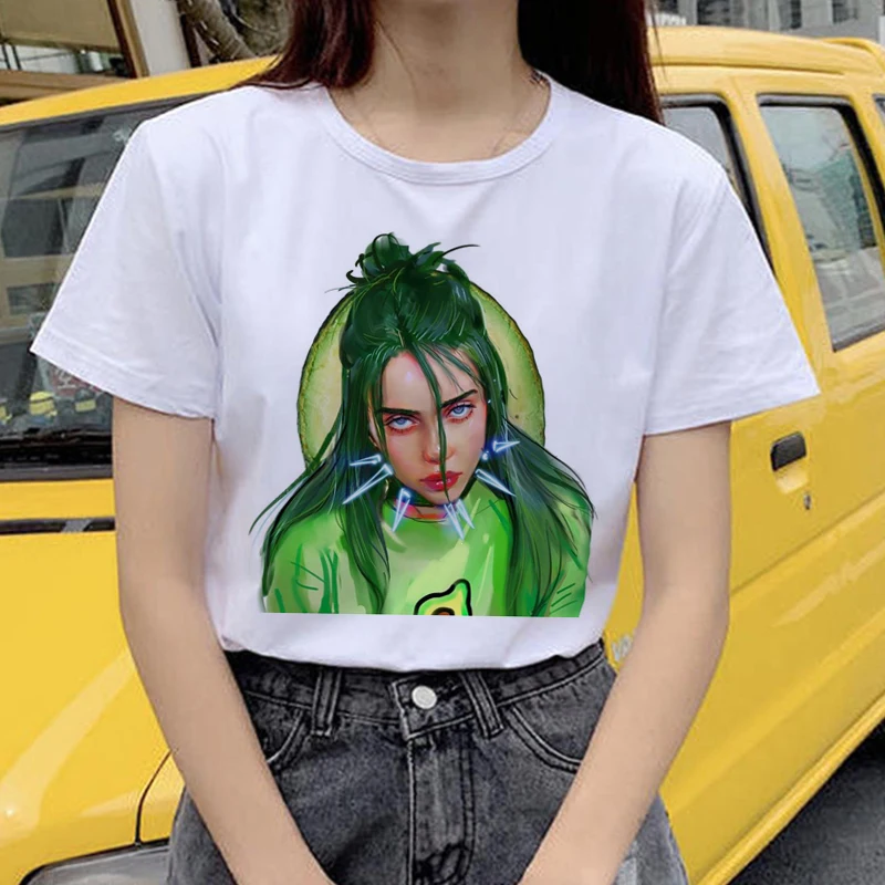 21791 Billie Eilish футболка уличная хип-хоп ee-рубашка для op vogue Женская рубашка Harajuku одежда смешная винтажная - Цвет: 21791