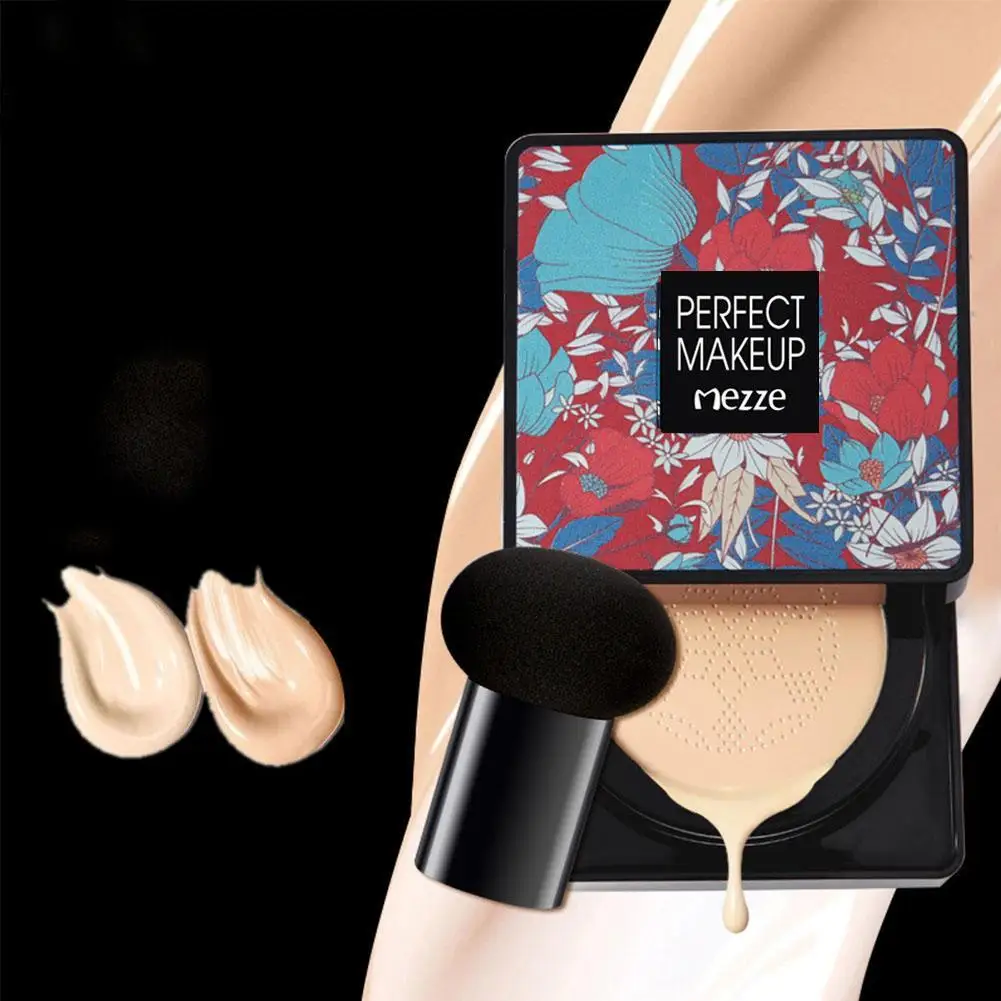 

BB Air Cushion Foundation Mushroom Long-lasting Waterproof Brighten Face Base Tone Lightweight Concealer Beauty Cream Compact