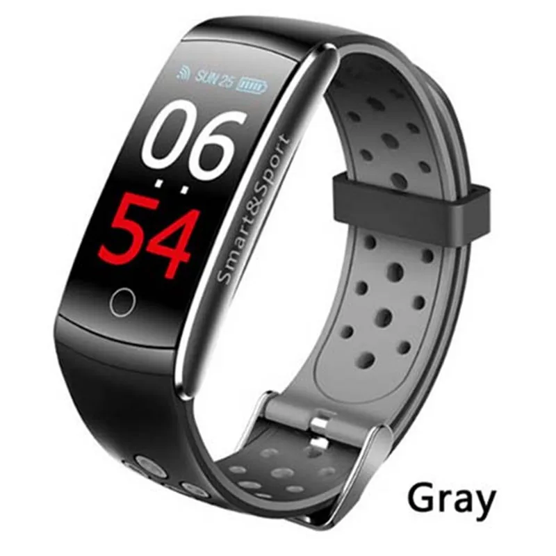 Gray Diggro Q8S смарт-браслет водонепроницаемый монитор сердечного ритма умный Браслет кровяное давление фитнес-трекер умные часы против Mi Band 3 - Цвет: Gray