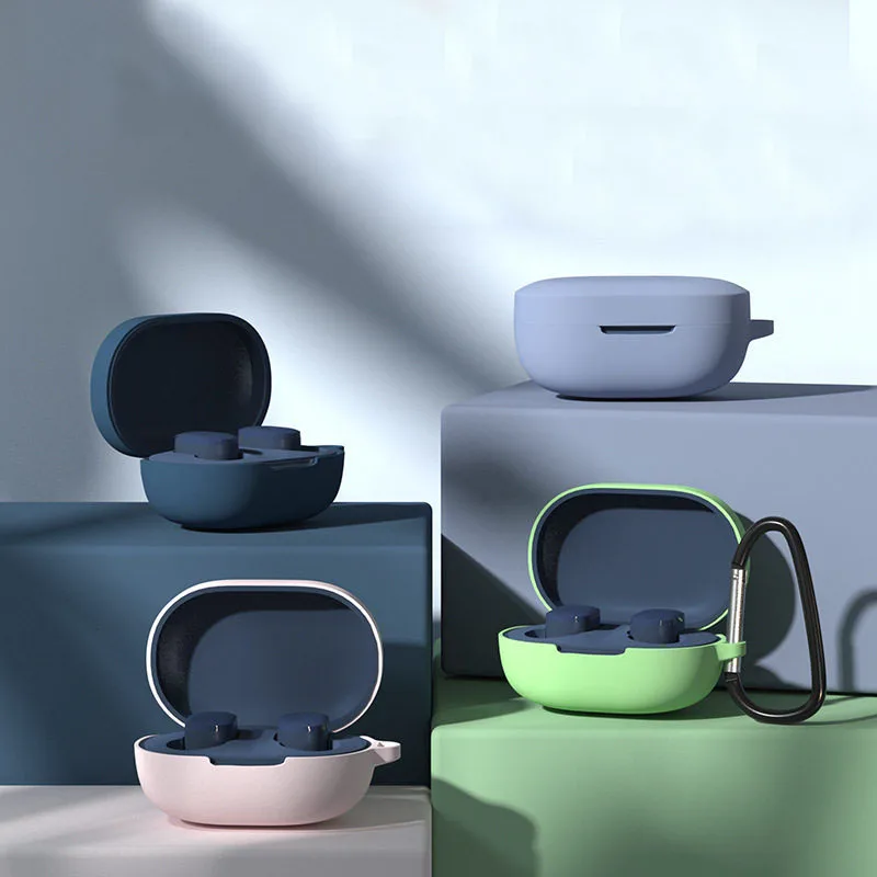 

Boxes For Redmi Airdots Silicone Protective Case TWS Bluetooth Earphone Cover For Xiaomi Case Shockproof Sleeve