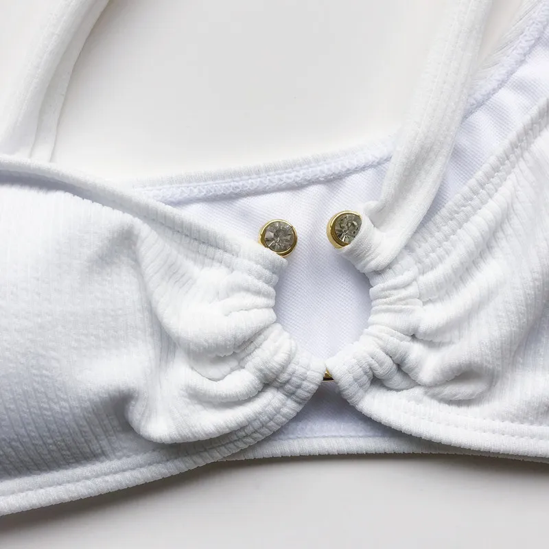 Женский раздельный белый сексуальный купальник бикини 2020 летний бюстгальтер на