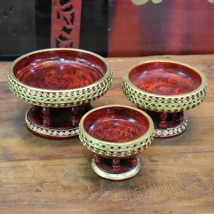 Фруктовая тарелка резьба по дереву фруктовая чаша Юго Восточной Азии ремесла