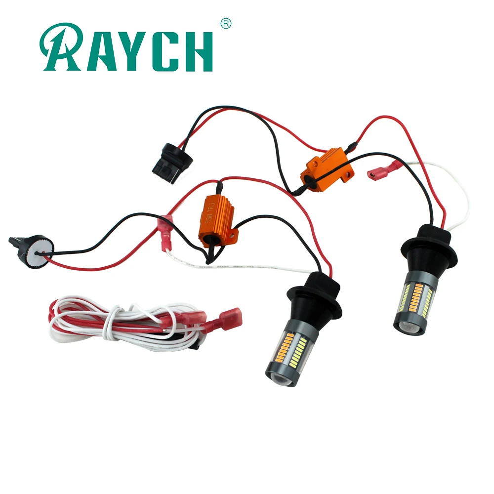 Новый T20 1156 7440 Ba15s BAU15S 66SMD Автомобильный светодиодный DRL светильник двойной цвет