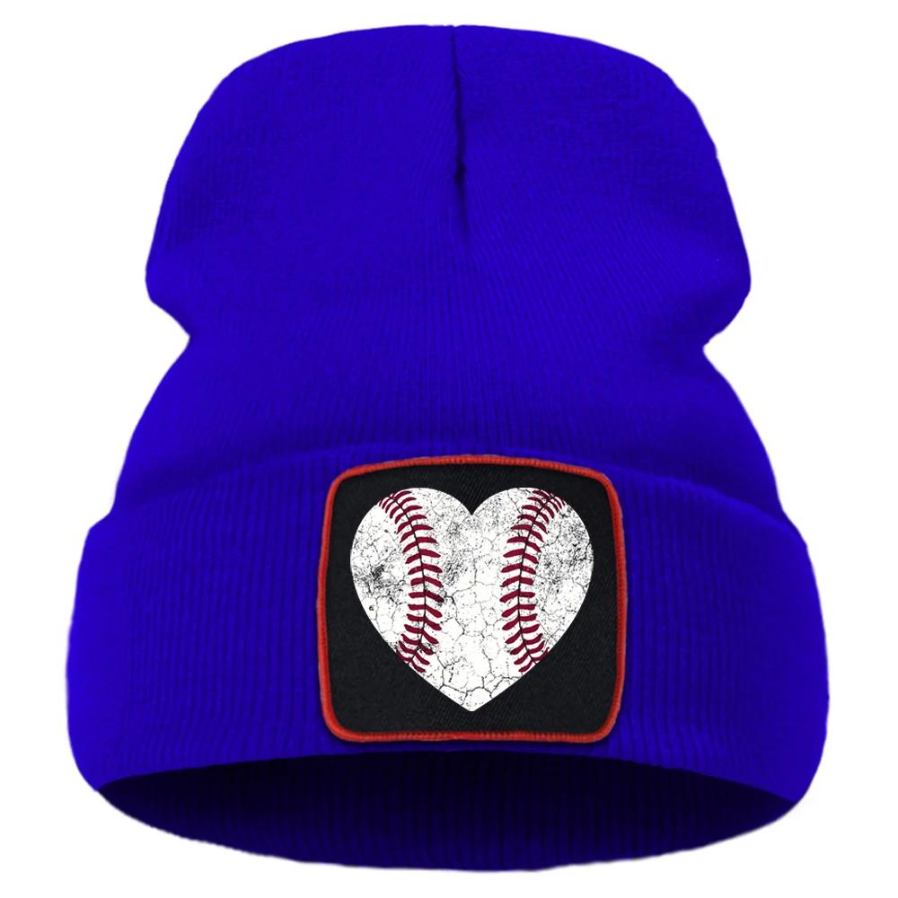 

Baseball Love Harajuku Funny Printing Unisex Cap Cartoon Warm Winter Caps Solid Color Simple Knitted Caps Creative Quality Cap