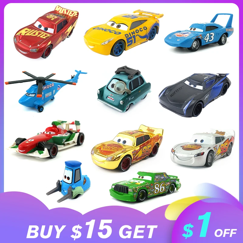 Disney Pixar Cars 2 & 3 Lightning McQueen Mater Flo Jackson Storm Hudson Ramirez 1:55 литые металлические игрушки из