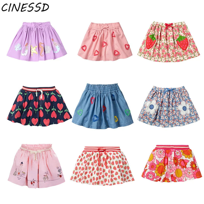 Детская летняя юбка с принтом клубника|Юбки| |