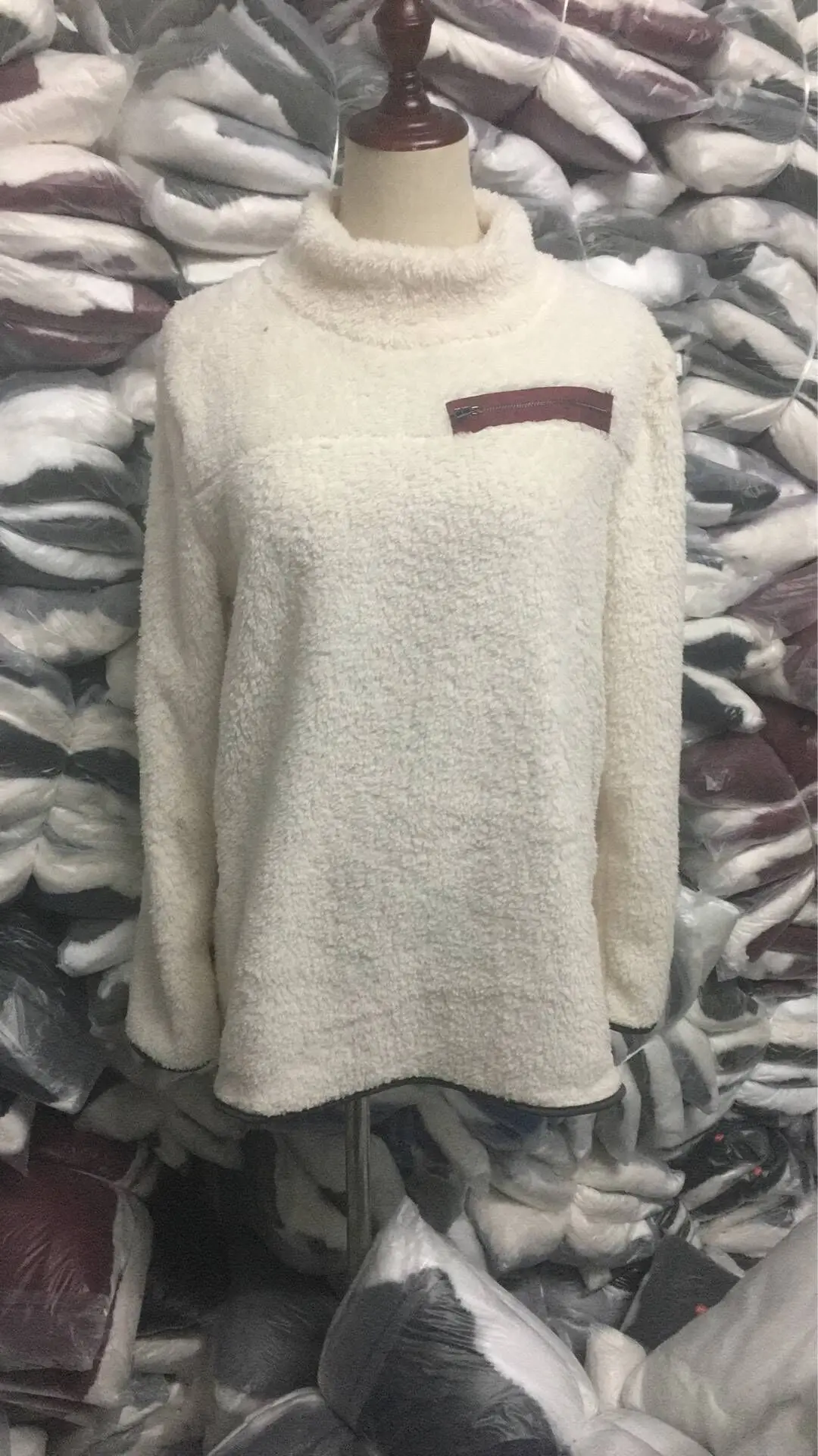 

Wool Pullover Sweatshirt Women's Fall Turtleneck Long Sleeve Pullover Coat Women's Plush Warm Top Dress Plus Size 5XL