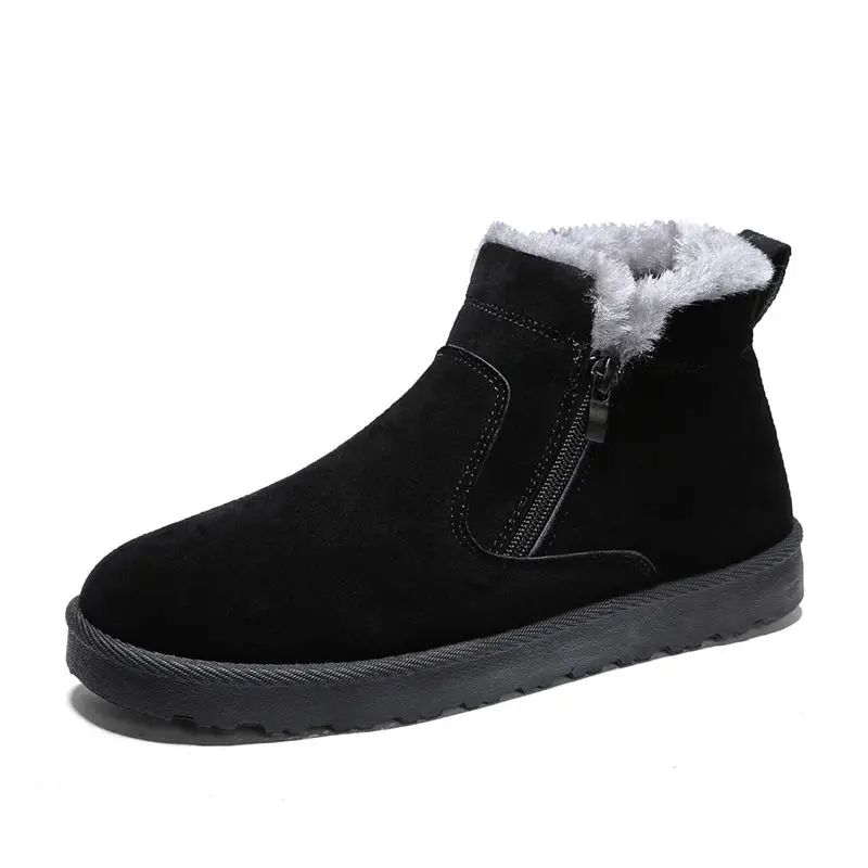 

Winter New Men's Snow Boots Outdoor Fashion Casual Wool Comfortable Cotton Shoes Home Warm Light Flat Shoes