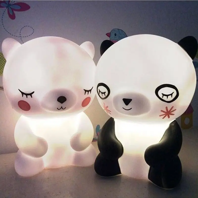 Bear Panda Led Night Light Lamp Cute Animal Cartoon Nightlight for Baby Kids Room Bedside Bedroom Living Decorative | Лампы и
