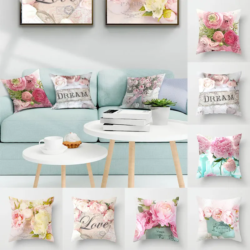 

Printing Series Pillowcase 45*45cm Home Decoration Pretty Comfortable Non-fading Waist Pillow Cover Colorful Sofa Supplies