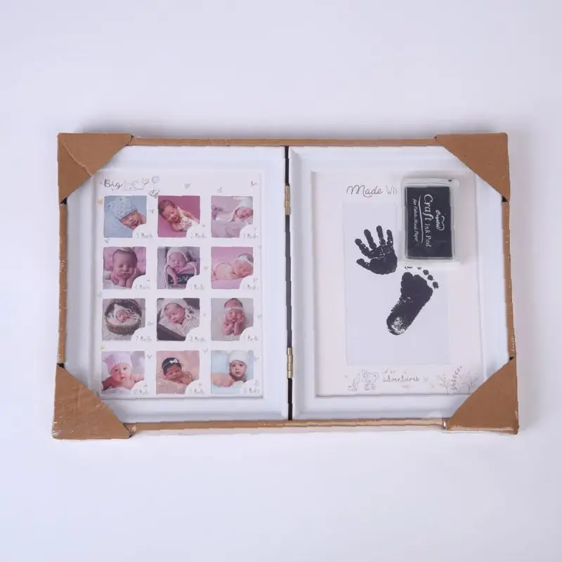 

Kids Birthday Gift Home Family Decoration Newborn Baby Hand and Foot Ink Pad Print Hundred Days Infants Full Moon Age Growth Set
