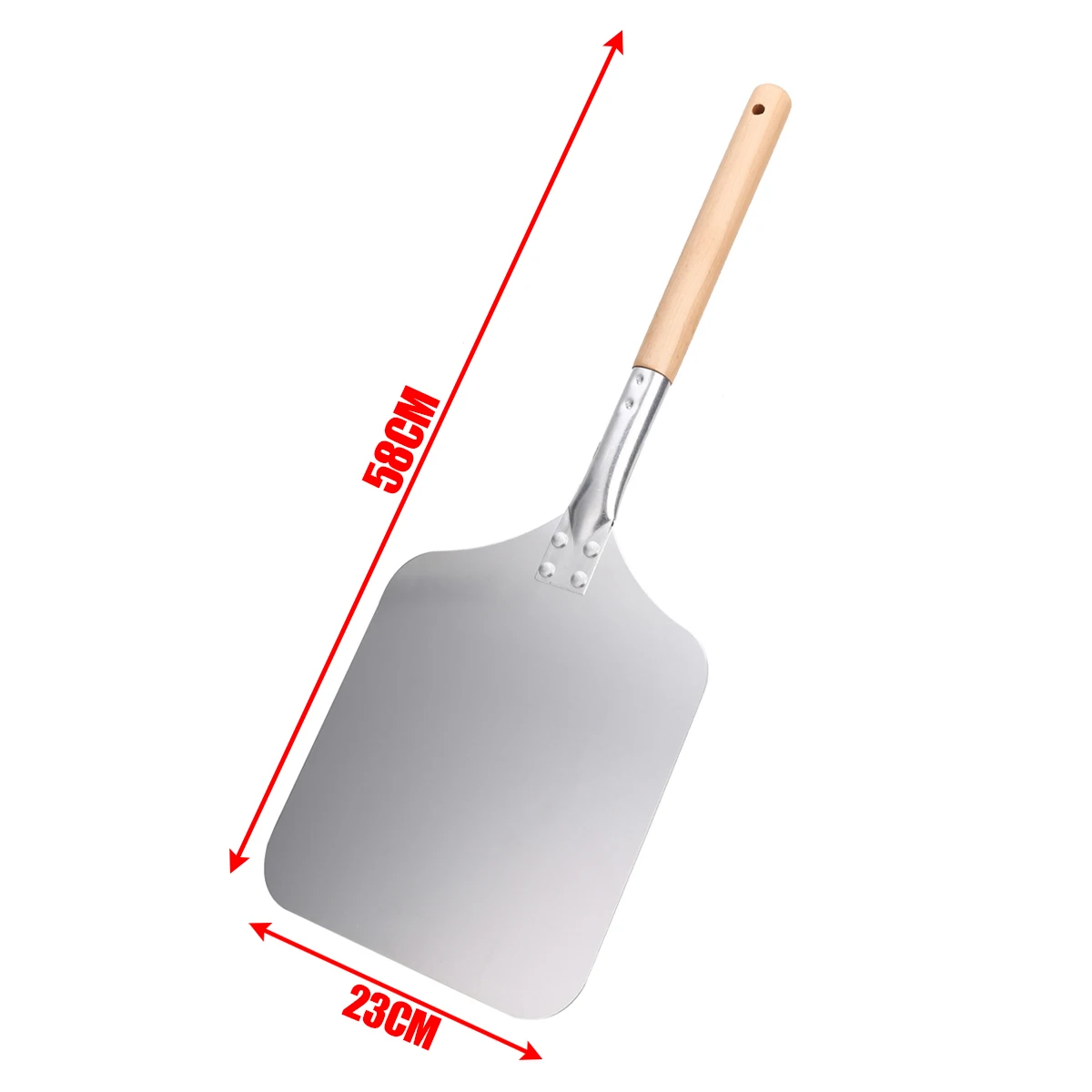 Square Silver Pizza Peel Shovel Aluminum Lifter Tools Long Wood Handle Cheese Cake Baking Peeler DIY Kitchen Cookware Tool | Дом и сад