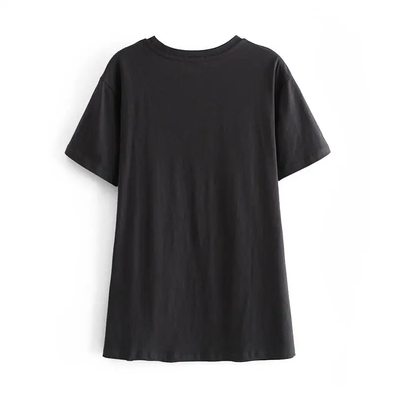 Женская футболка с коротким рукавом и буквенным принтом