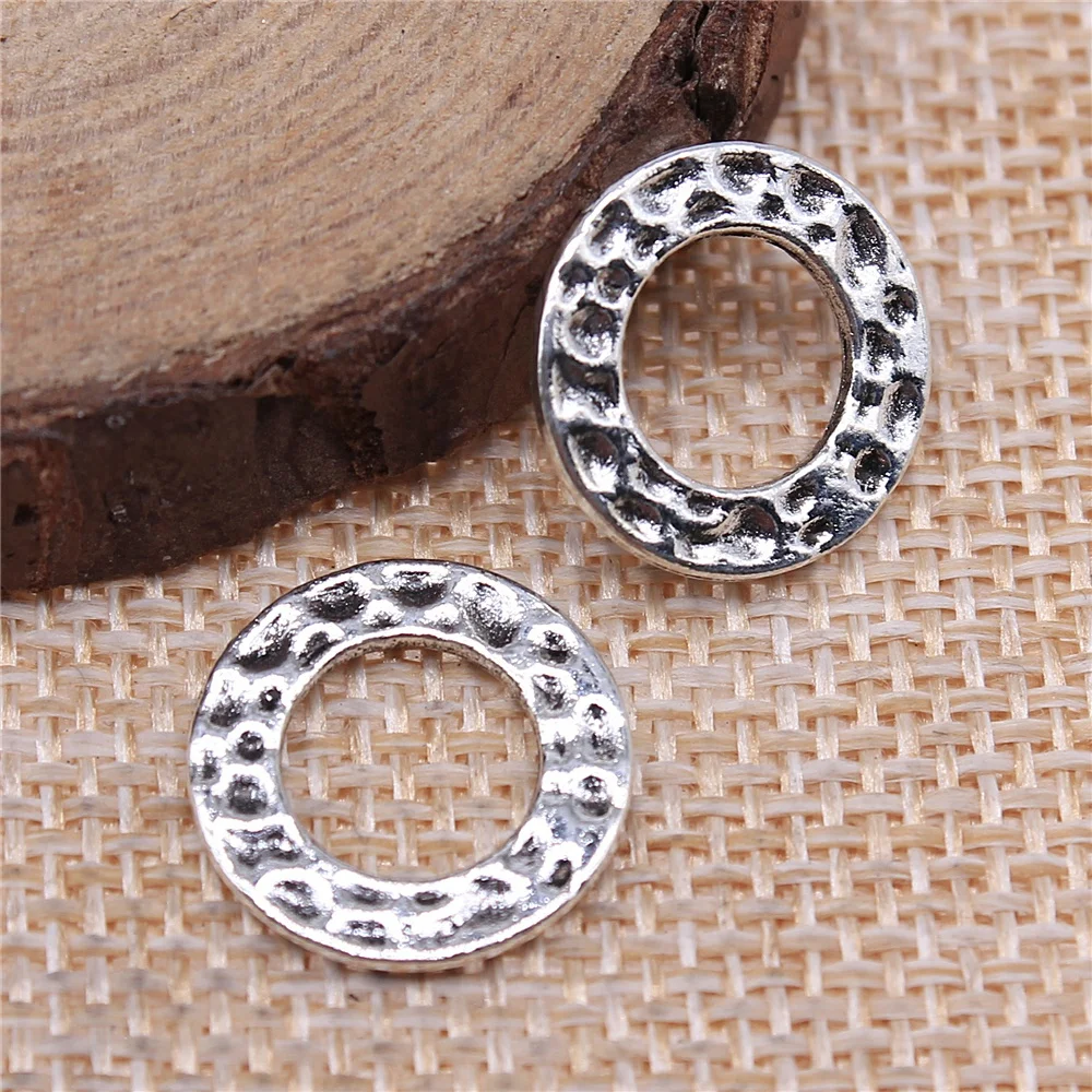 

Бесплатная доставка, 59 шт., 15x15 мм, античные серебряные подвески в виде кругов, «сделай сам», Ретро ювелирные изделия, подвески для сережек, бр...