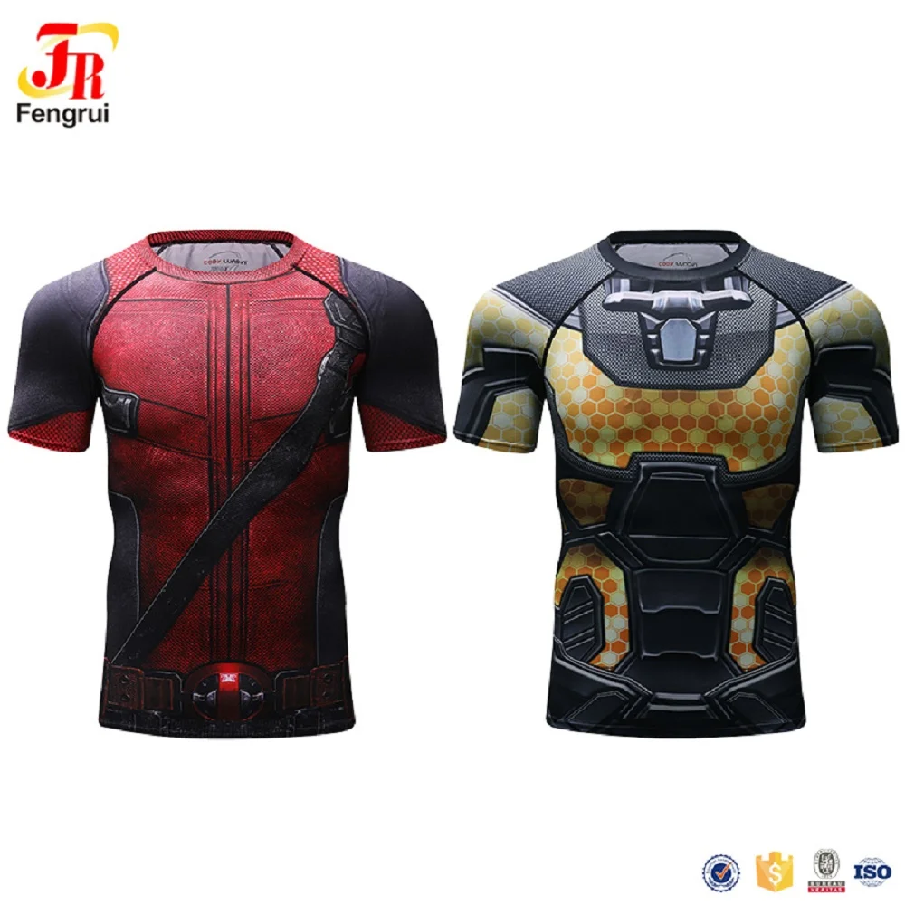 Горячая Распродажа 3d сжатая Спортивная футболка для бега в тренажерном зале