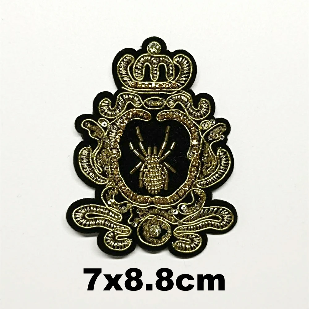 

embroidery beaded crown spider leaf embroideried patches for clothing DO-3187